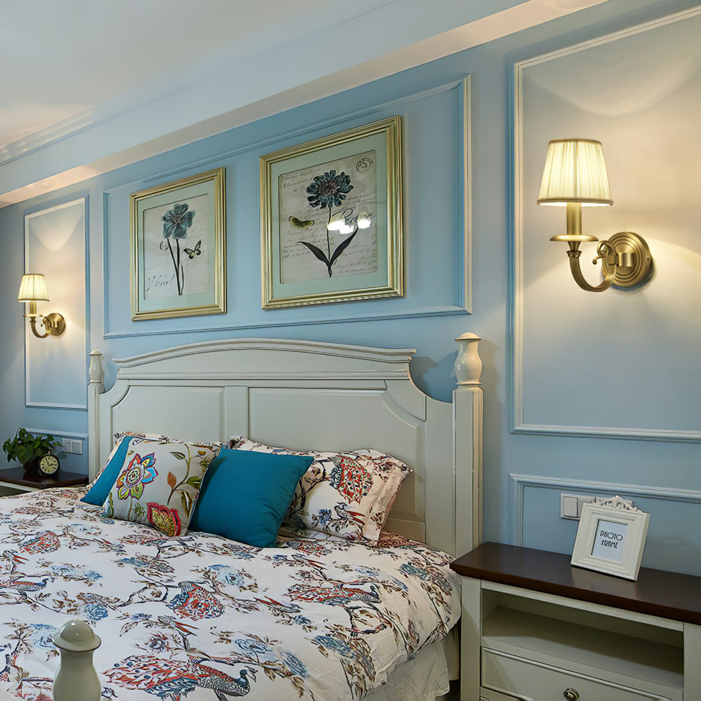 Pleated Brass Wall Lamp