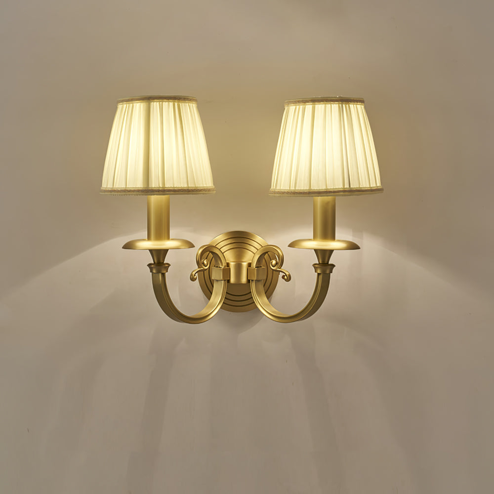 Pleated Brass Wall Lamp