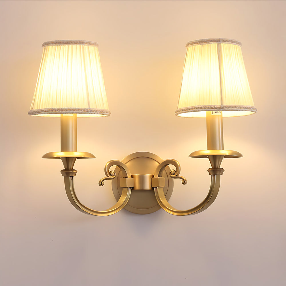 Pleated Brass Wall Lamp