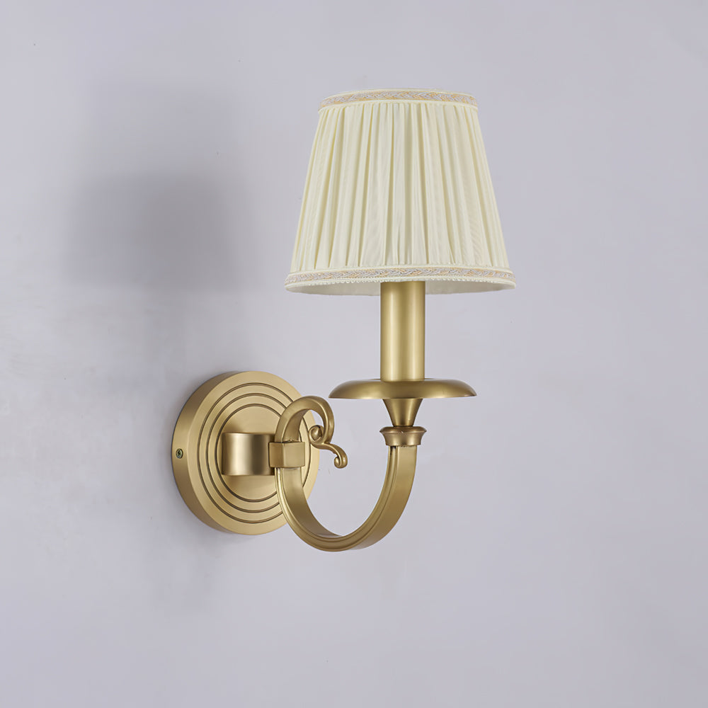 Pleated Brass Wall Lamp