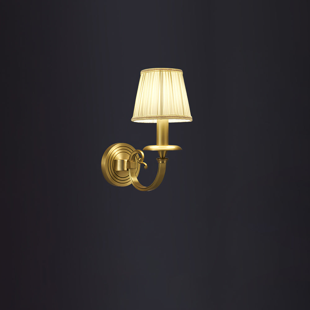 Pleated Brass Wall Lamp