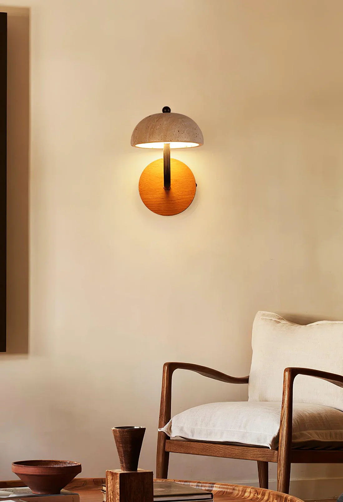 Reverse Travertine Wall Light