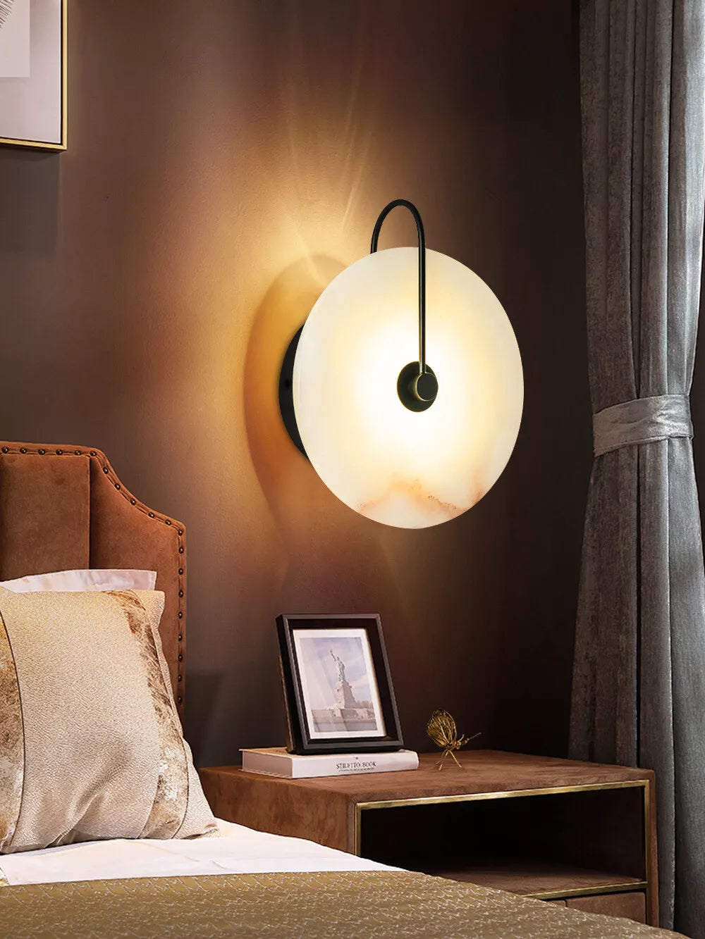 Round Alabaster Modern Wall Lamp