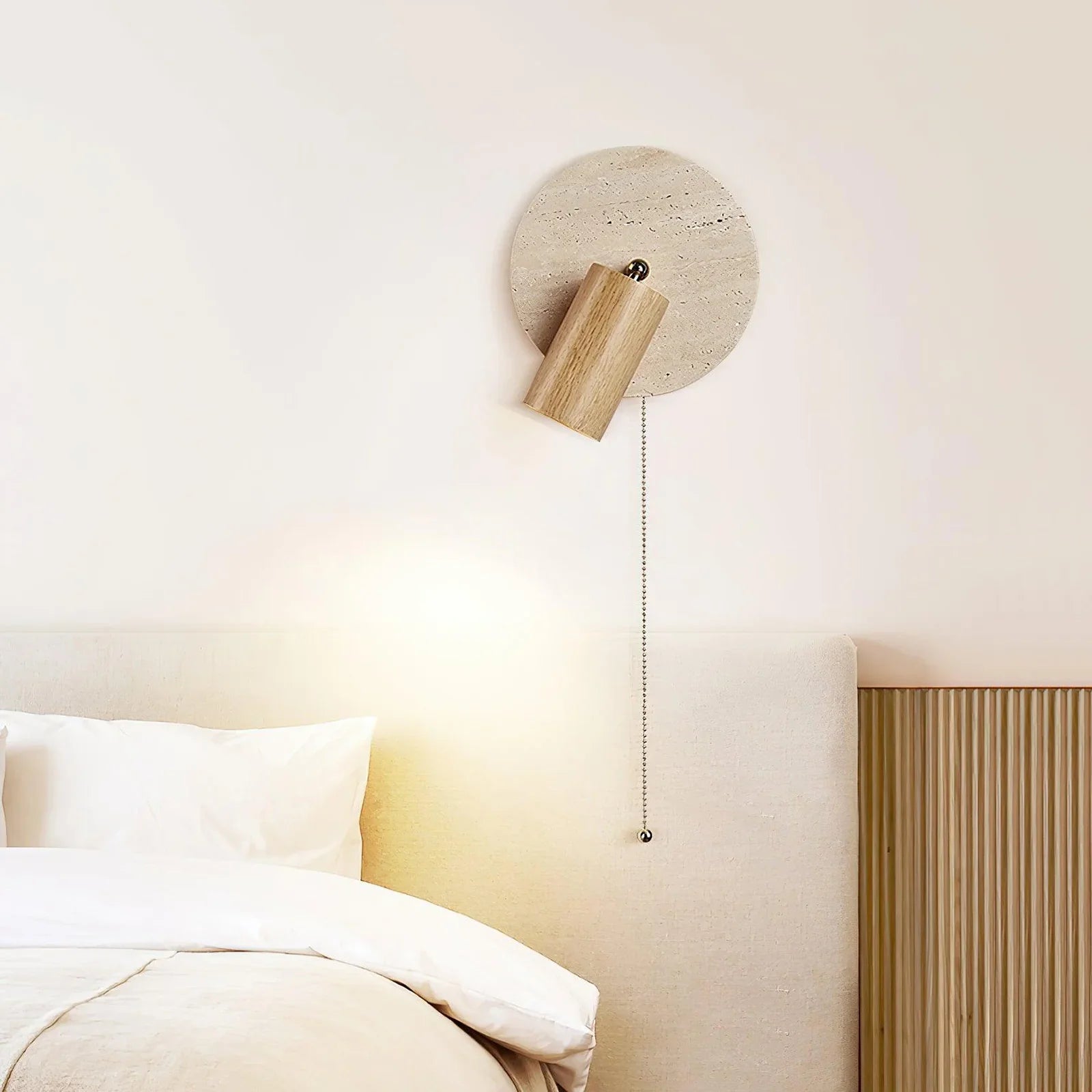 Round Miadi Travertine Wall Lamp