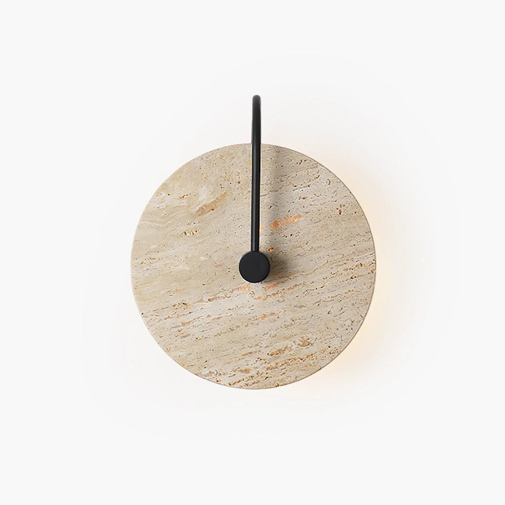 Round Travertine Wall Lamp