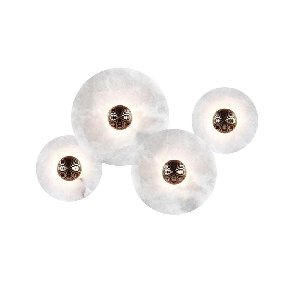 Round Alabaster Combination Wall Sconce