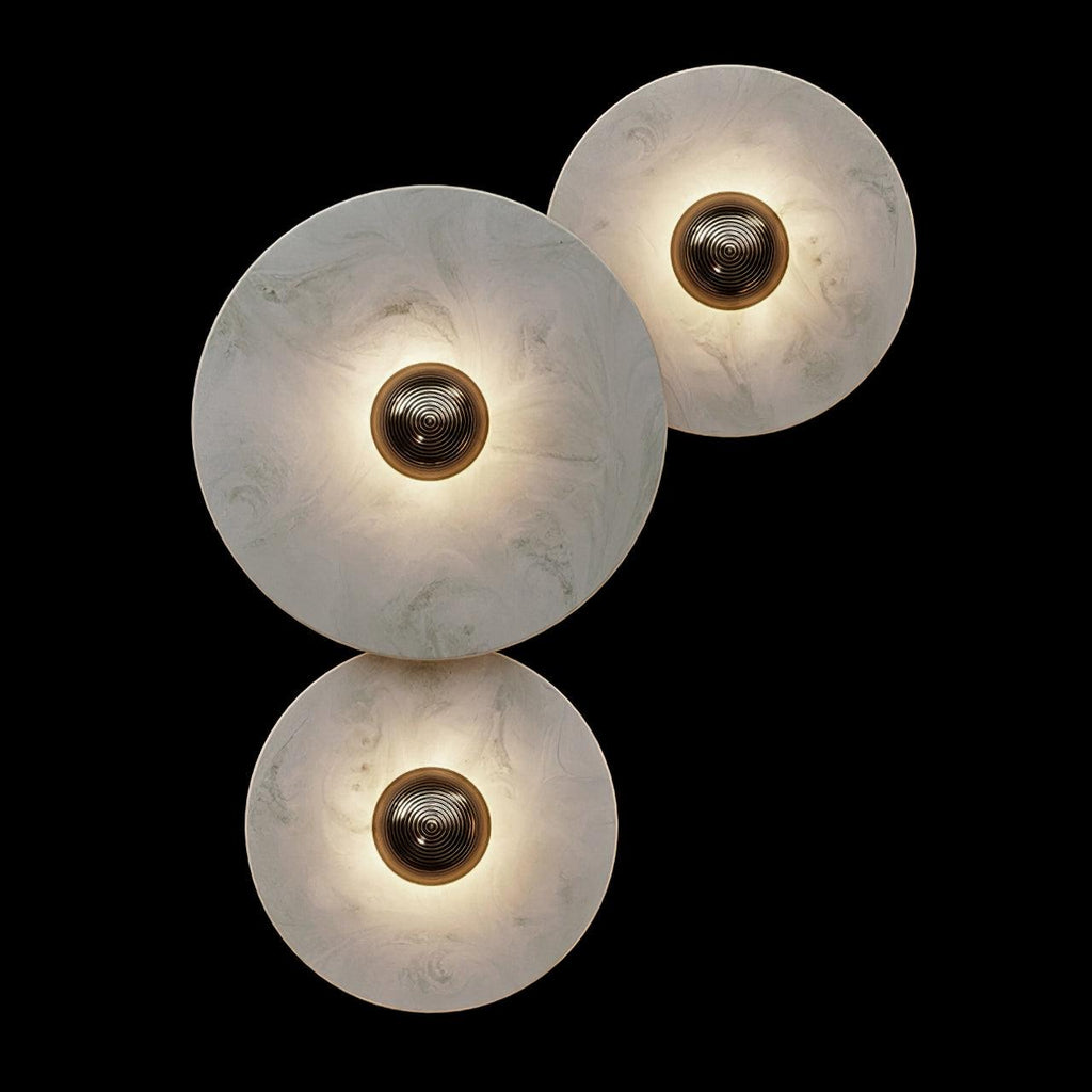 Round Alabaster Combination Wall Sconce