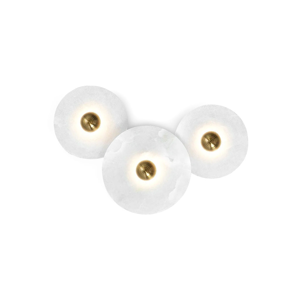 Round Alabaster Combination Wall Sconce