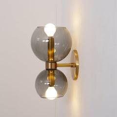 Round White Glass Bedroom Wall Lamp