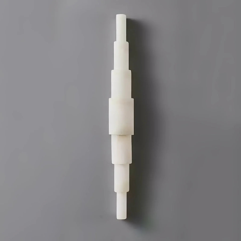 Semi Cylindrical Alba Cascade Alabaster Wall Sconce