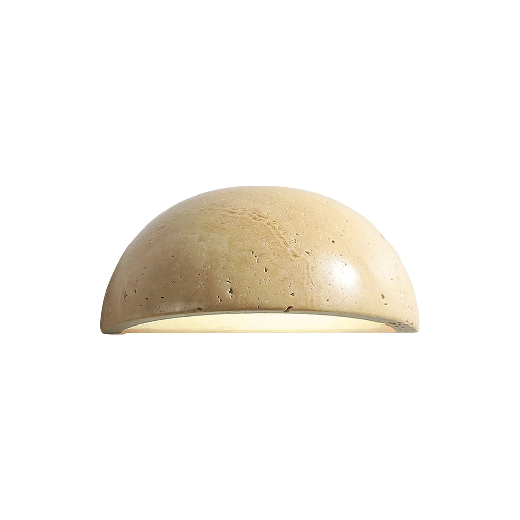 Semicircular Twilight Travertine Wall Lamp
