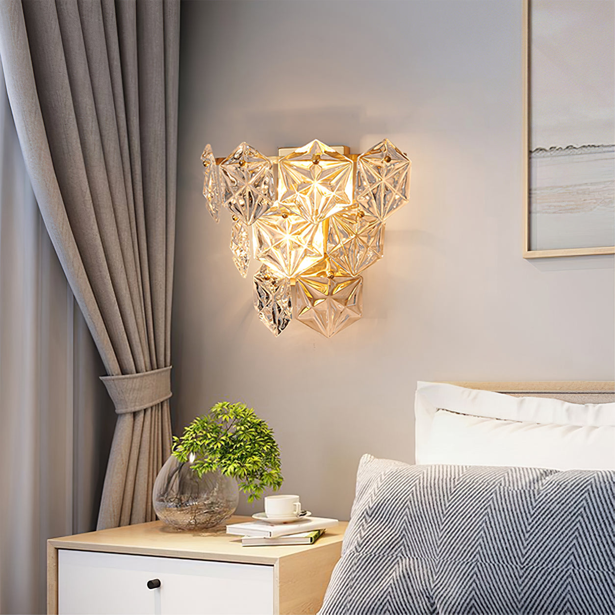 Snowflake Glass Wall Light