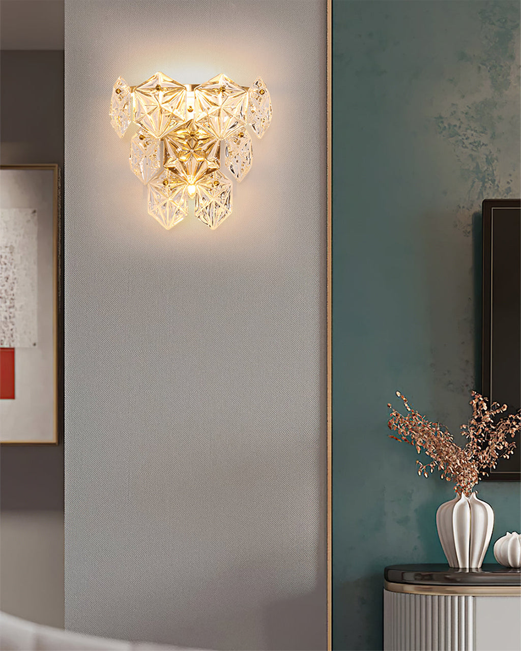Snowflake Glass Wall Light