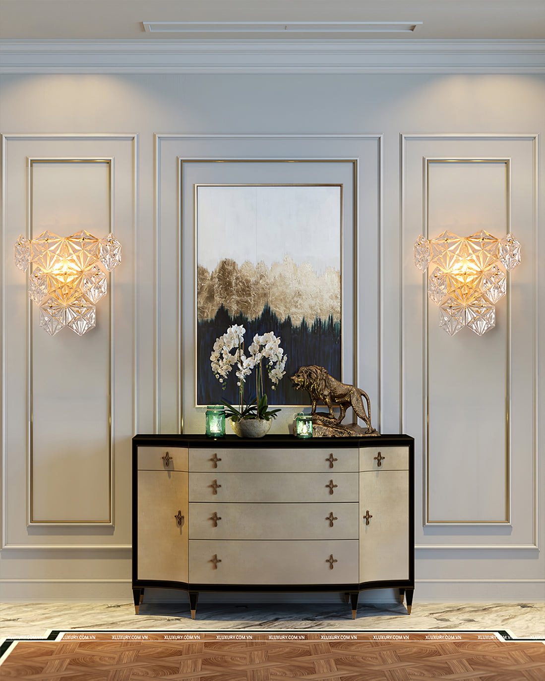 Snowflake Glass Wall Light
