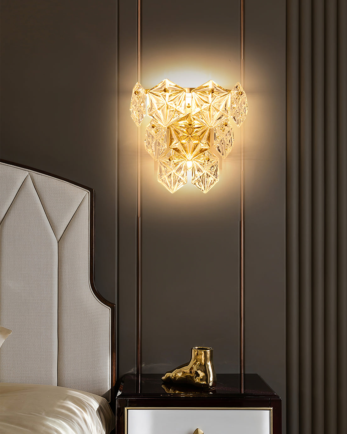 Snowflake Glass Wall Light