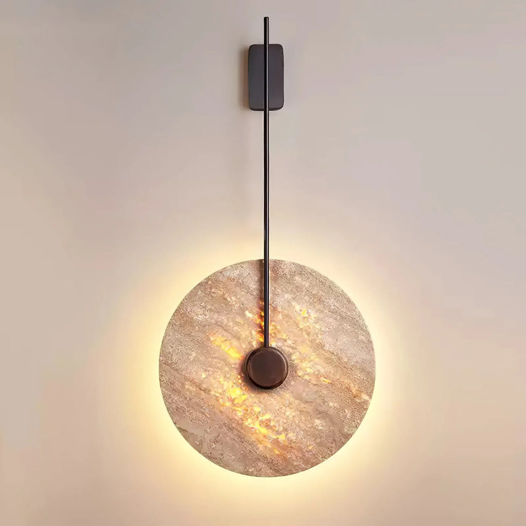 Travertine Disc Wall Lamp
