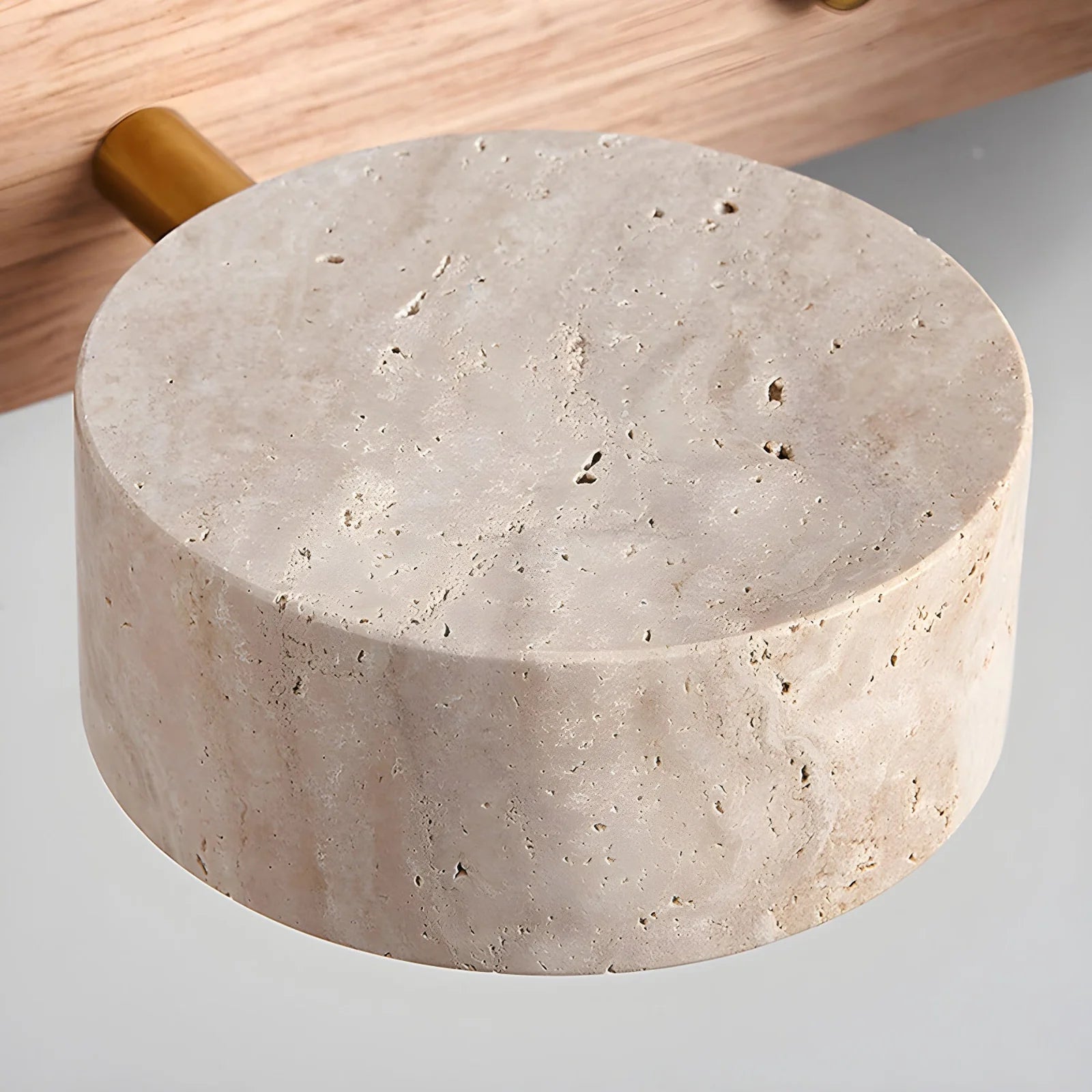 Travertine Duo Wood Wall Light