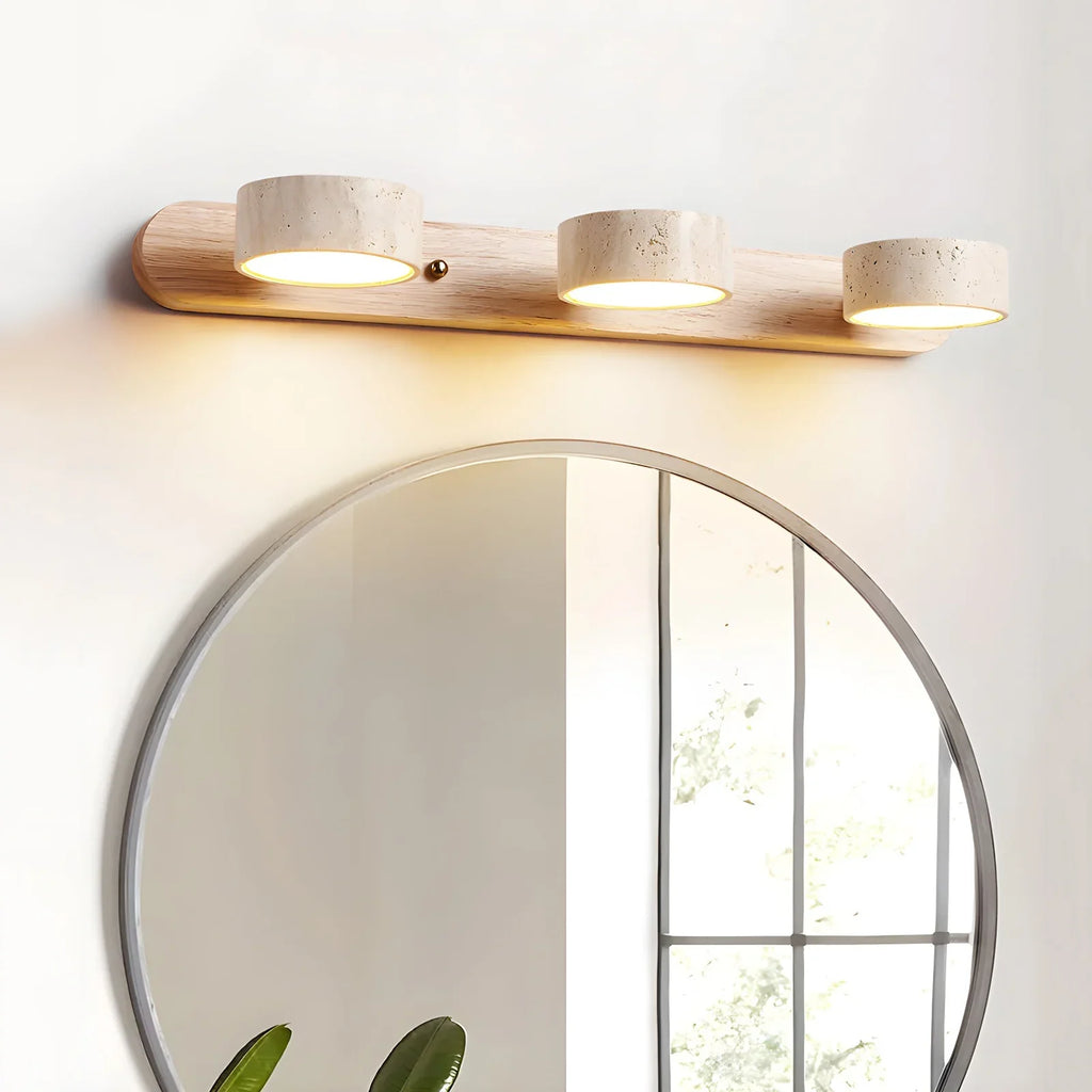 Travertine Duo Wood Wall Light