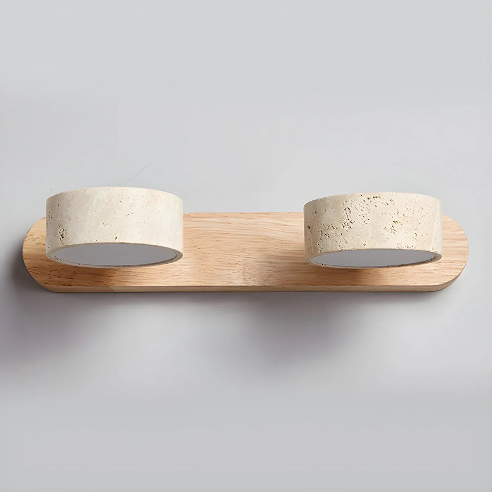 Travertine Duo Wood Wall Light
