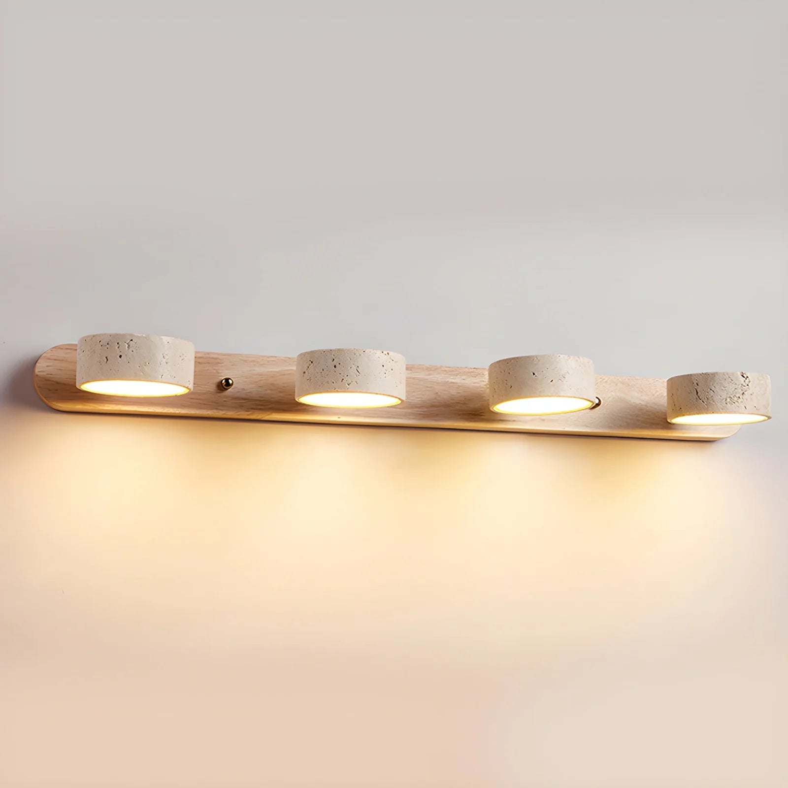 Travertine Duo Wood Wall Light