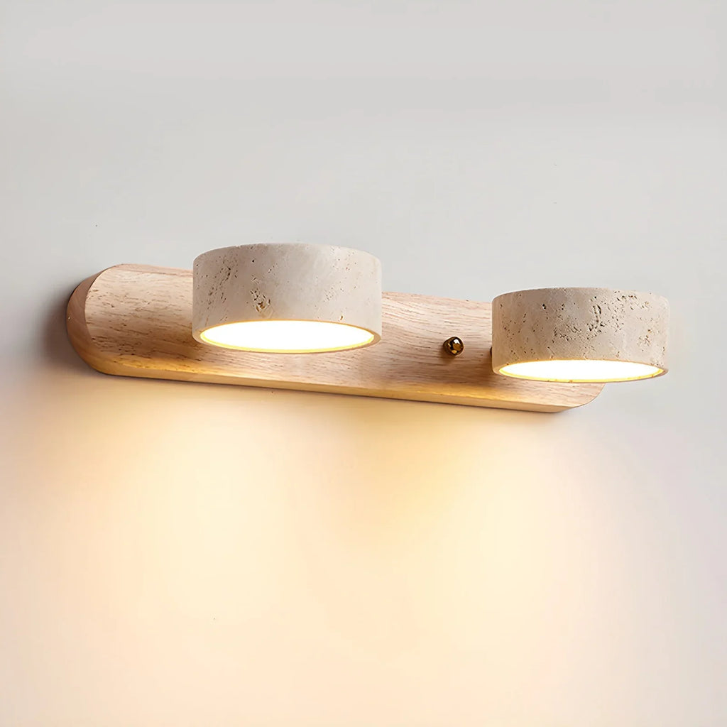 Travertine Duo Wood Wall Light