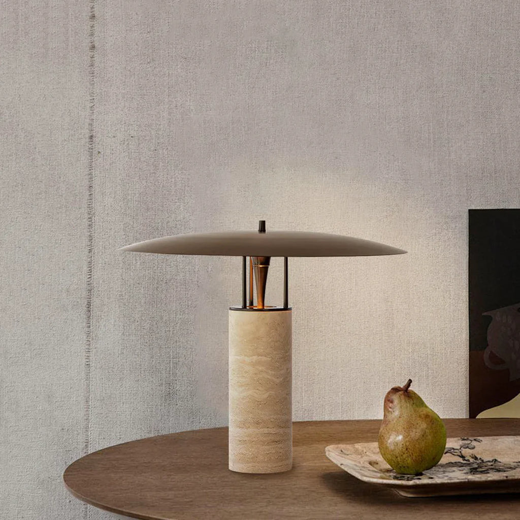Travertine Luna Table Lamp