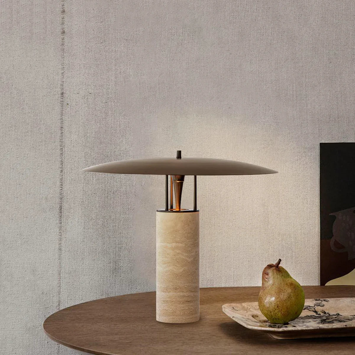 Travertine Luna Table Lamp