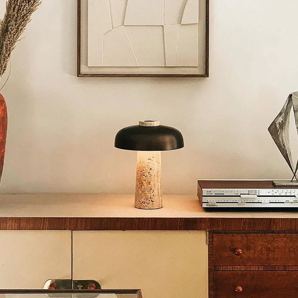 Travertine Reverse Table Lamp