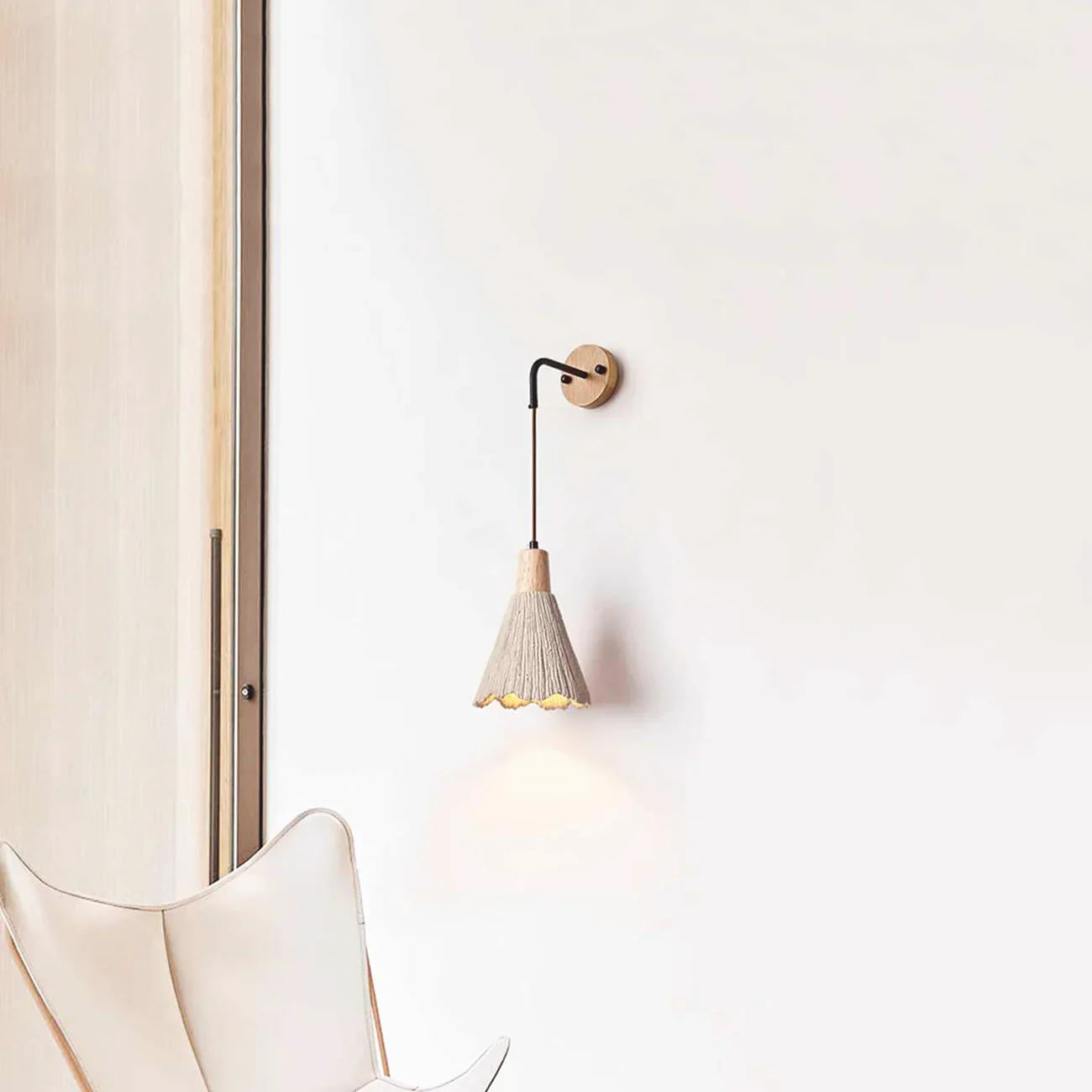 Cement Vintage Wood Wall Lamp