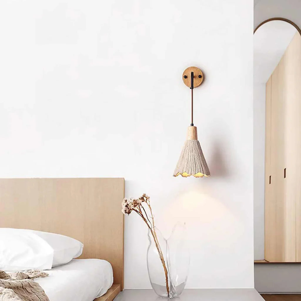 Cement Vintage Wood Wall Lamp