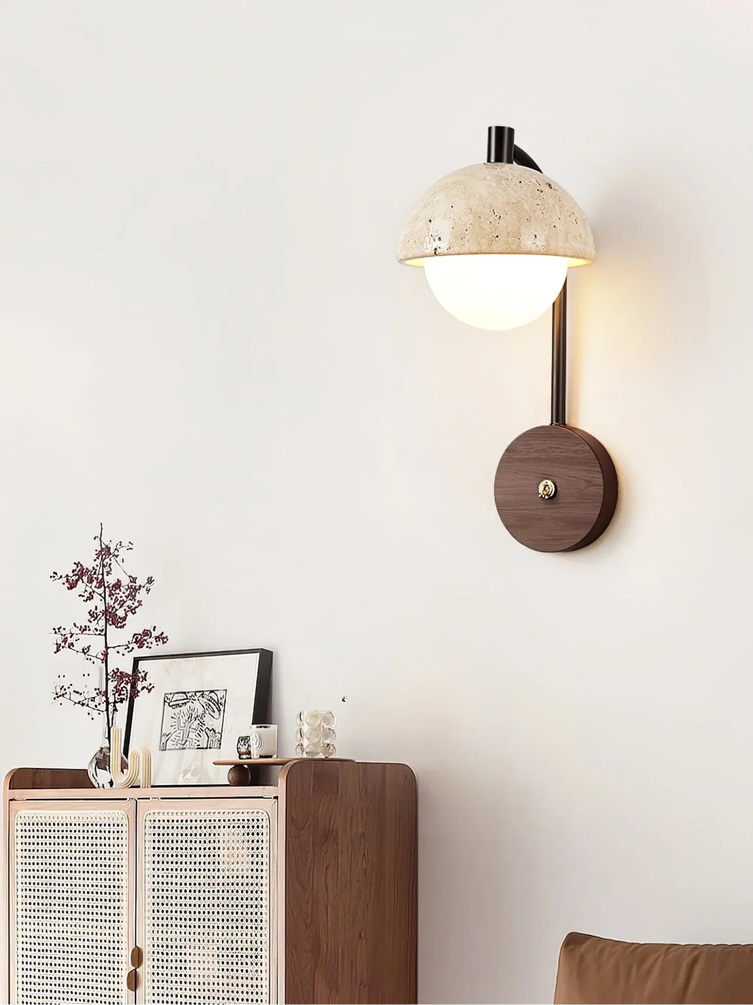 Travertine Wella Wall Lamp