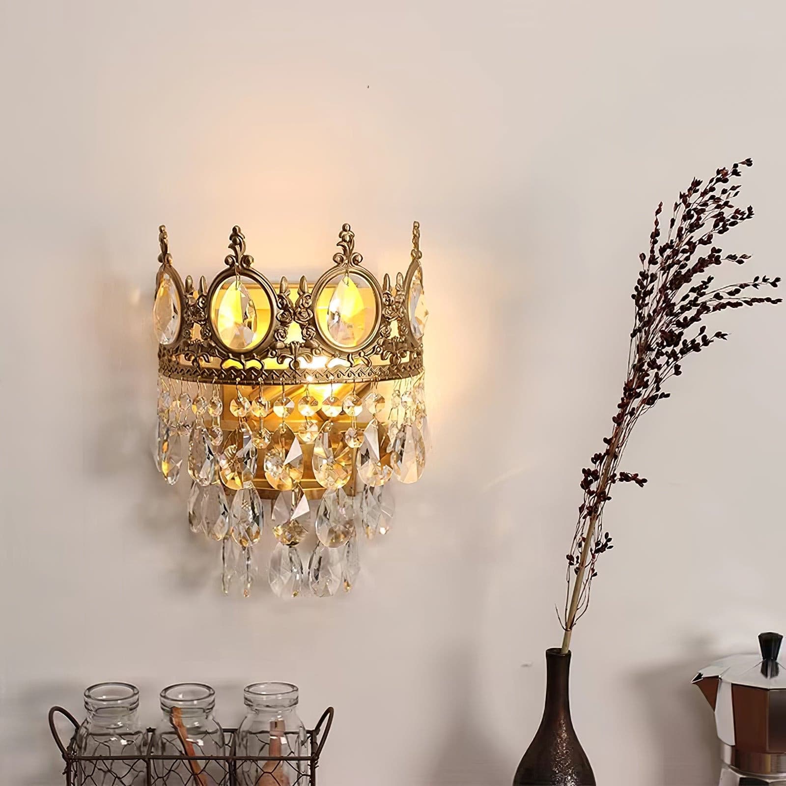 Vintage Crystal Wall Lamp