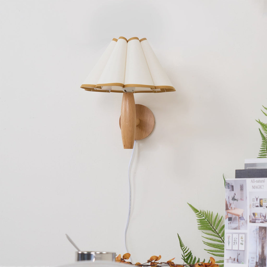Vintage Fluted Plug In Wall Lamp