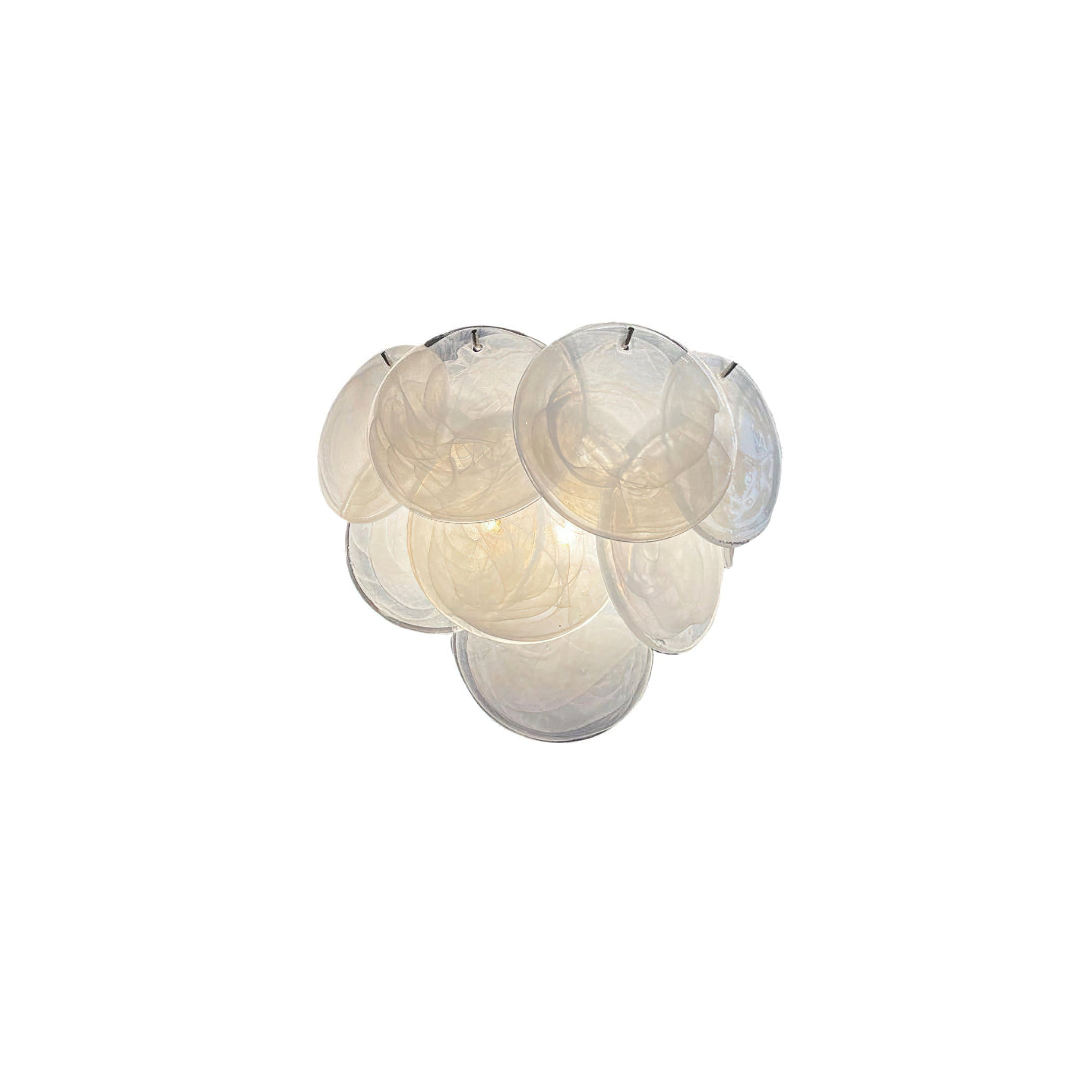 White Vintage Murano Disc Glass Wall Sconce
