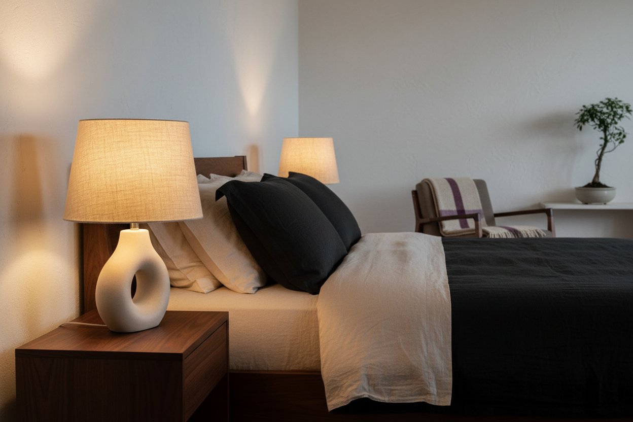 Hero Frame 3 — Japandi Bedroom Table Lamp