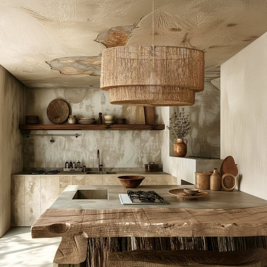 Shiloh Rattan Pendant Light - Bohemian Lampshade, Rattan Light Fixture