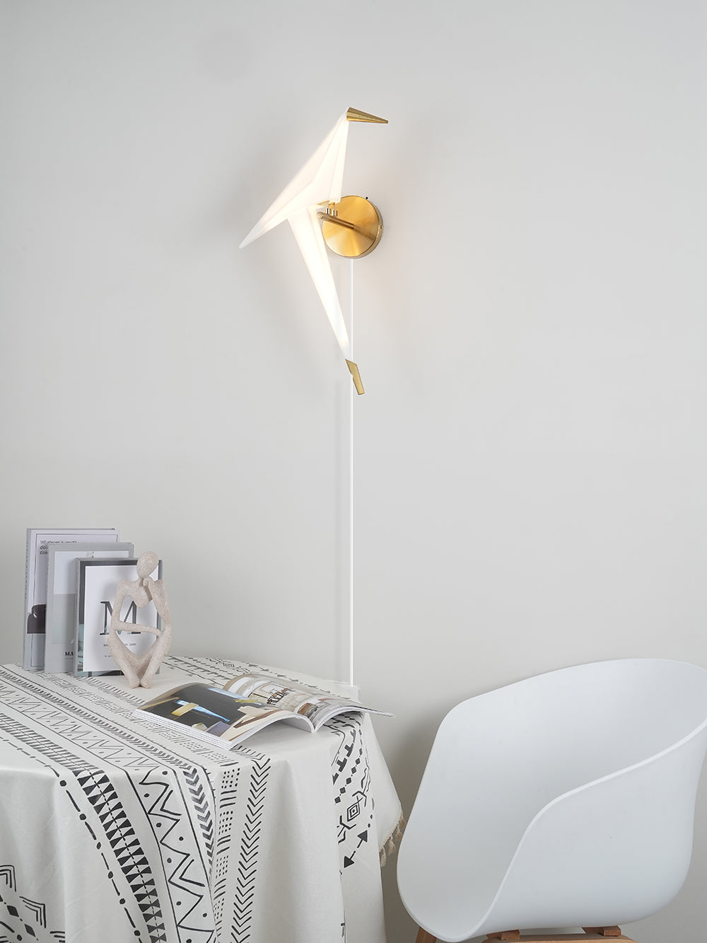 Perching Bird Plug In Wall Lamp