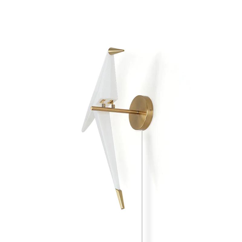 Perching Bird Plug In Wall Lamp