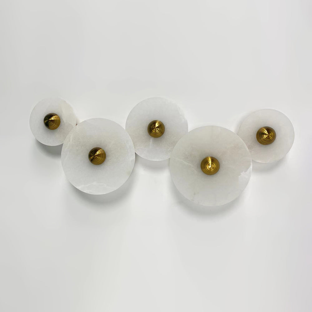 Round Alabaster Combination Wall Sconce