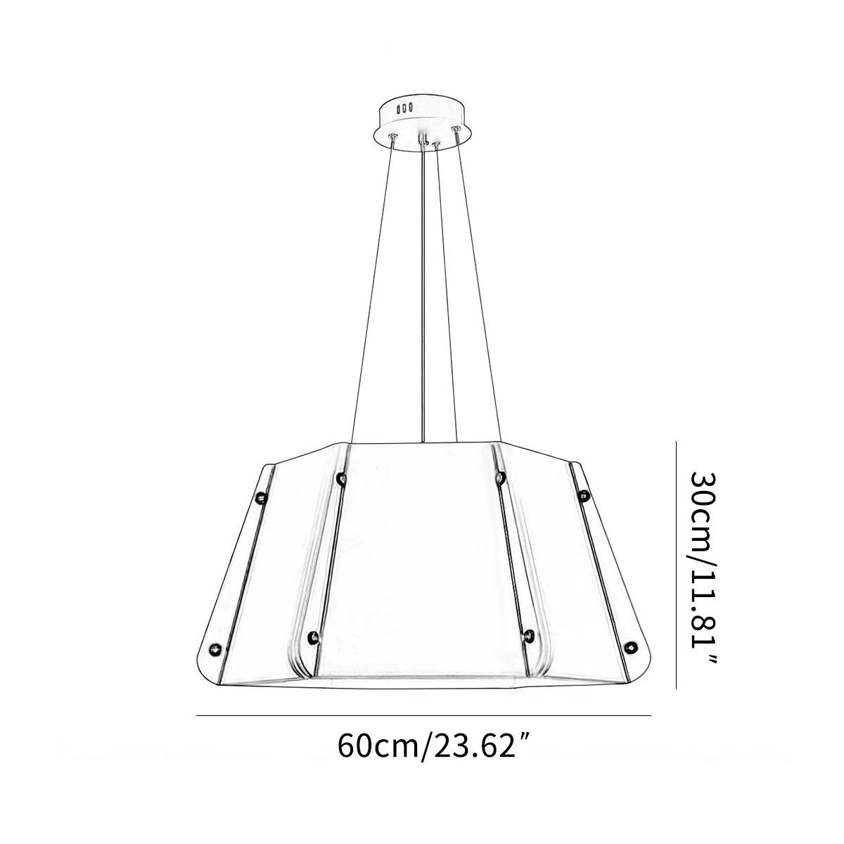 Outward Turning Circular Cone Acoustic Pendant Light