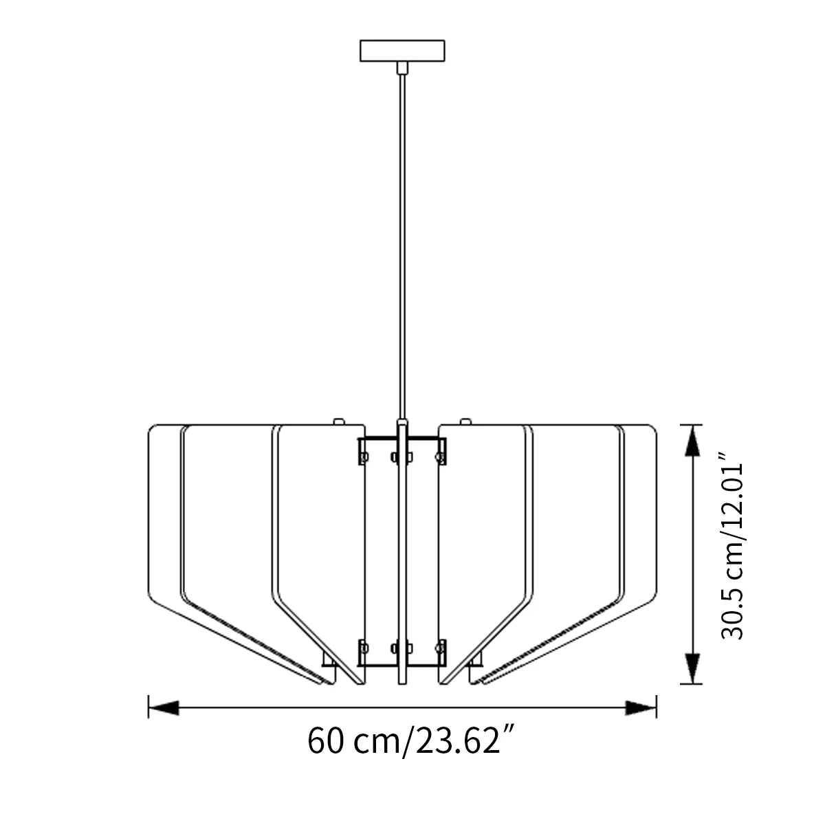 Wing Panel Acoustic Pendant Light for Living Room