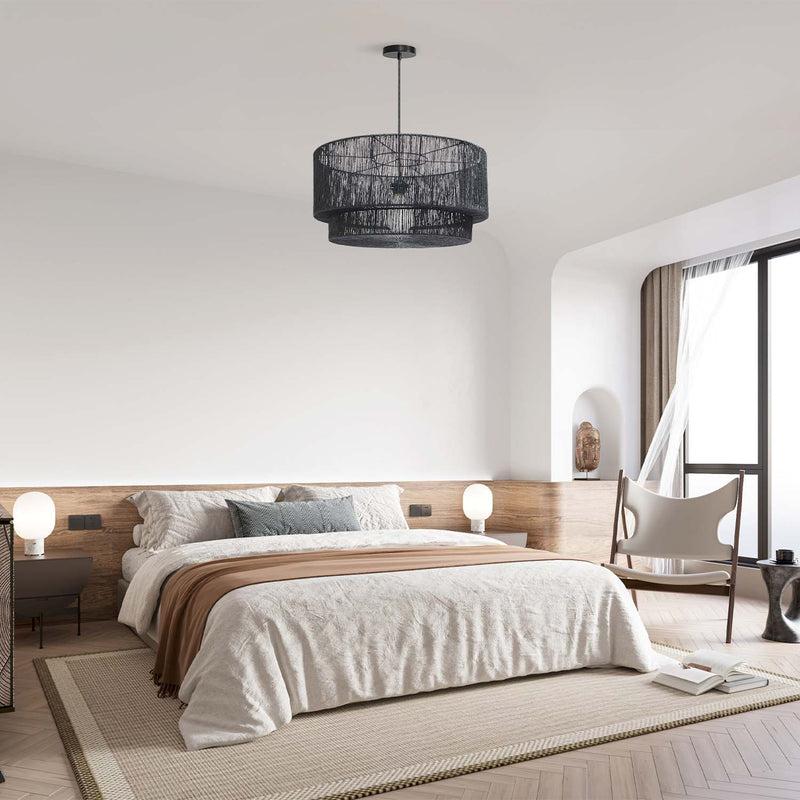 Shiloh Rattan Pendant Light - Bohemian Lampshade, Rattan Light Fixture