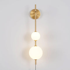 Vertical Globe Plug In Wall Lamp